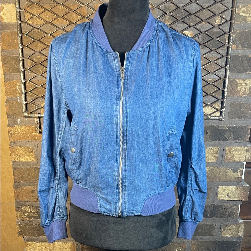 Akira Chicago Black Label Blue Lightweight 100% Cotton Women's Jacket L